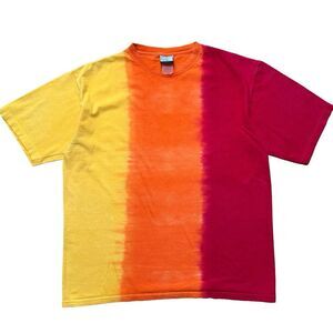 Vintage Pepe Jeans London Tie Dye Rainbow Striped T-Shirt Multi Color L